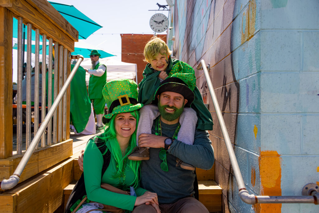 Norcross family at a St. Patrick's Day event